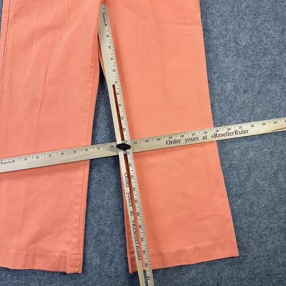 Express Editor Pants Womens 2 Orange Cropped Wide Leg Dress Cotton Stretch - Picture 9 of 13